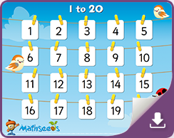 Mathseeds Numbers 1-20 free math posters